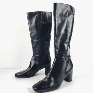 Naturalizer Womens Waylon Faux Leather Knee-High Boots Black Size 11M